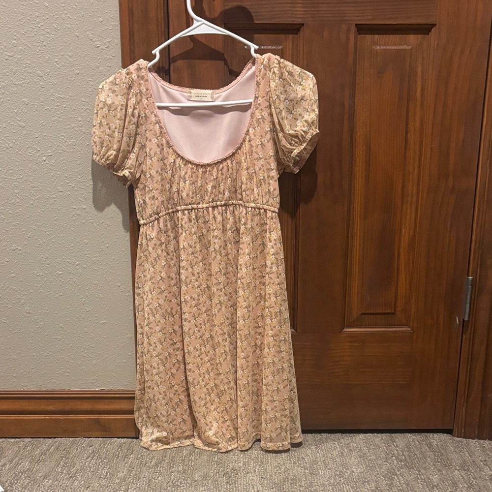 Altar'd State Pink Floral Babydoll Dress